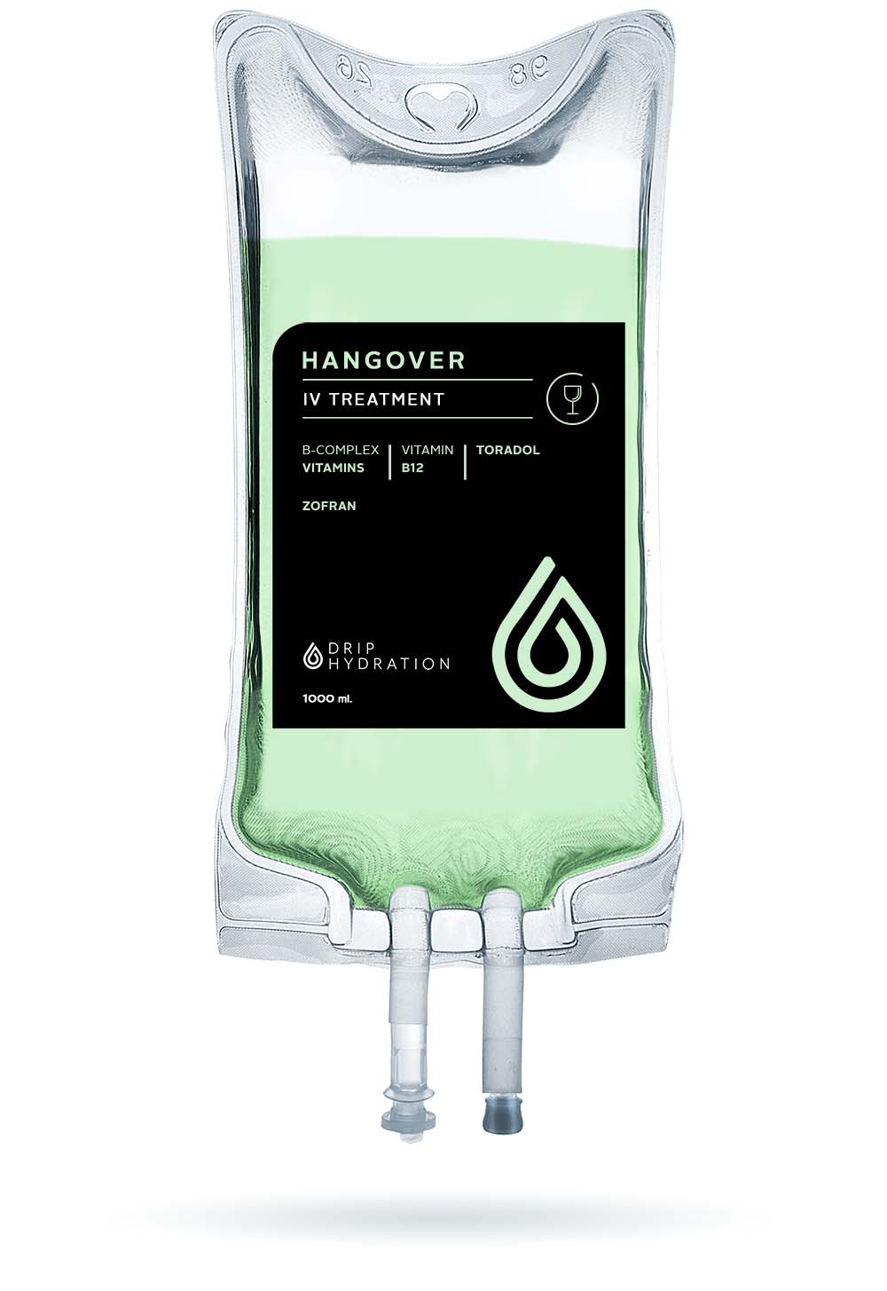infusion bag named Hangover iv linking toward the service page