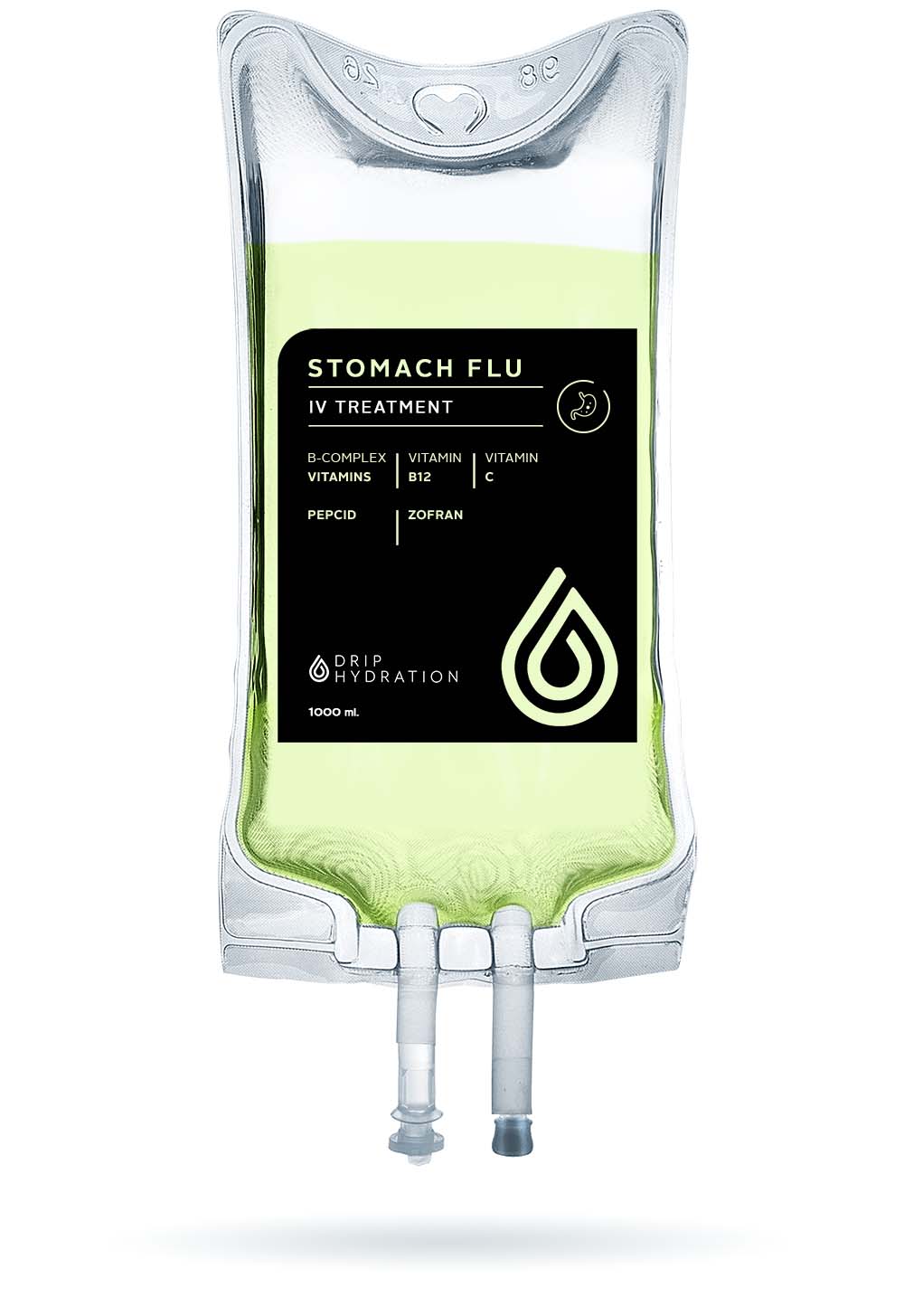 infusion bag named Stomach Flu linking toward the service page